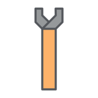 conjunto de colección de iconos de herramientas de construcción minimalista de llave inglesa png