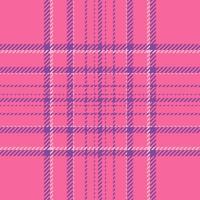 Plaid check pattern in pink. Seamless fabric texture. Tartan textile print. vector