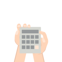 Hand Holding Calculator png