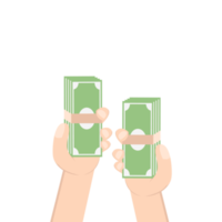 Hand Holding Pile of Money png