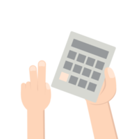 Hand Holding Calculator png