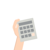 Hand Holding Calculator png