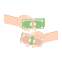 Hand, die einen Haufen Geld hält png