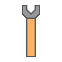 conjunto de colección de iconos de herramientas de construcción minimalista de llave de un solo lado png