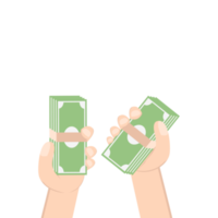 Hand Holding Pile of Money png