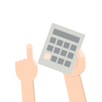 Hand Holding Calculator png