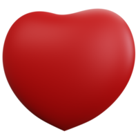 coração vermelho de renderização 3D isolado png