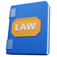 3d rendering book law blue isolated png