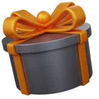 3d rendering floating silver gift box isolated png