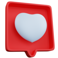 3D rendering chat corazón aislado png