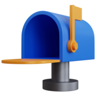 3d rendering open mailbox isolated png