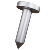 Clavo de martillo de renderizado 3d aislado png