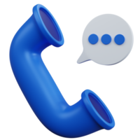 3d rendering phone call with chat icon isolated png