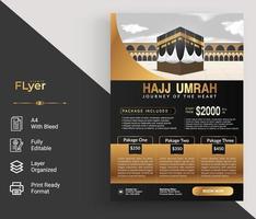 Islamic flyer template design for Hajj Umrah vector