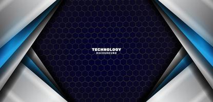 Modern abstract technology silver blue color background vector