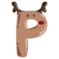 Christmas Reindeer moose alphabet set png