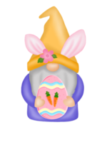 gnome de lapin de pâques avec oeuf de pâques png