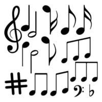 Set of music notes. Vector Illustration