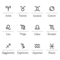 Set of astrological signs. Vector illustration.