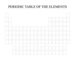 Empty periodic table of chemical elements. Vector illustration.