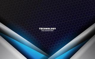 Modern abstract technology silver blue color background vector