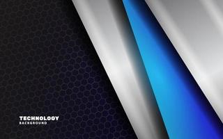 Modern abstract technology silver blue color background vector