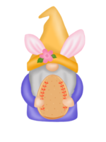 gnome de lapin de pâques avec oeuf de pâques png