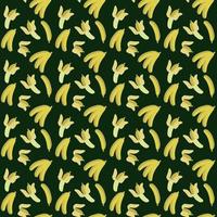 Seamless background with banana. Tropical pattern with fresh banana vector background. Yellow isolated banana pattern. Bananas on a bright background.