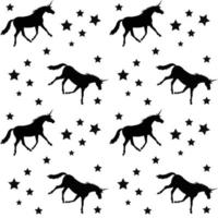 Vector seamless pattern of unicorn silhouette