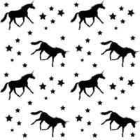 Vector seamless pattern of unicorn silhouette