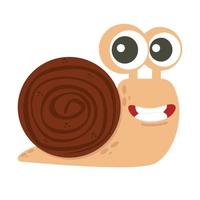 Cute snail smile cartoon character vector