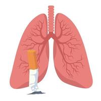 cigarrillos fumando con vector de pulmones