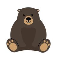 lindo oso de peluche solitario sentado vector