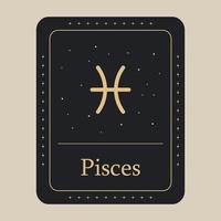 Pisces zodiac icon. Vector illustration.