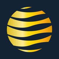 Circle business logo template with gold gradient color. Vector illustration