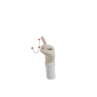 3d isolerat hand gest rörelse png