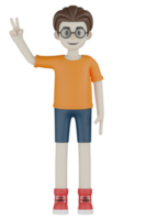 3d geïsoleerd mannen aan het doen activiteiten met oranje kleren png