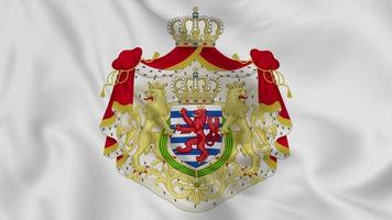 Luxemburg nationaal embleem of symbool in golvend vlag. glad 4k video schijnloos lus