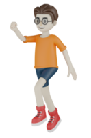 3d Isolated Men doing activities with orange clothes png