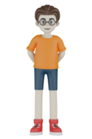 3d geïsoleerd mannen aan het doen activiteiten met oranje kleren png