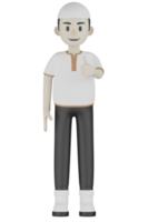3d Isolated Muslim man in white clothes png