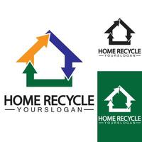 House home recycle logo icon vector illustration design