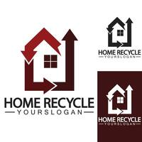 casa casa reciclar logo icono vector ilustración diseño