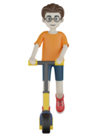 3d hommes isolés faisant des activités avec des vêtements orange png