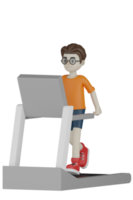 3d hommes isolés faisant des activités avec des vêtements orange png