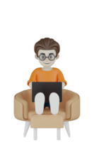 3d hommes isolés faisant des activités avec des vêtements orange png