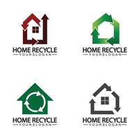 House home recycle logo icon vector illustration design