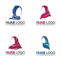 plantilla de vector de diseño de logotipo hijab