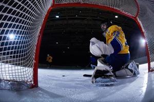 portero de hockey sobre hielo foto