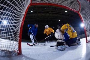 portero de hockey sobre hielo foto